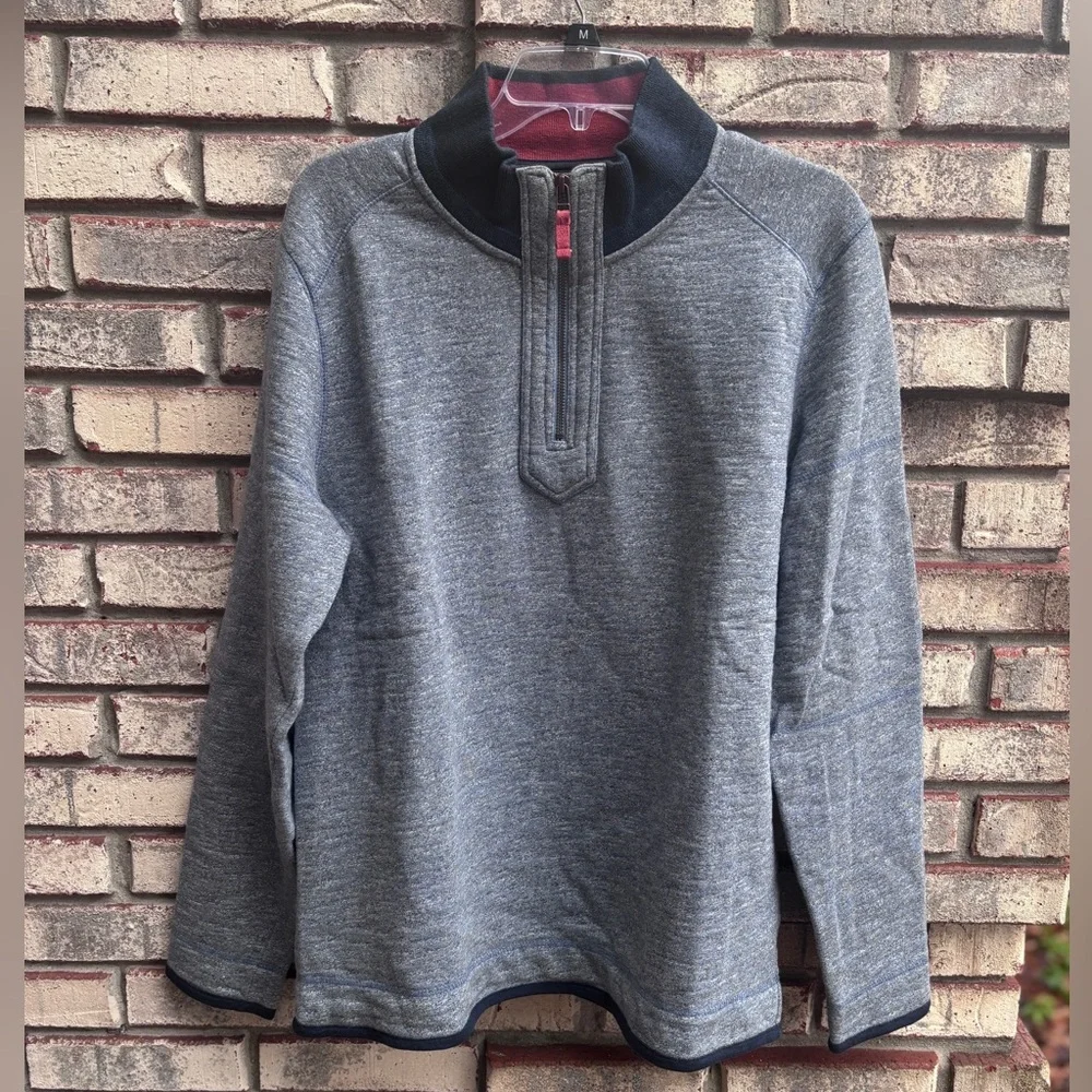 Carbon2Cobalt 1/4 Zip Pullover Mens Marled Casual Sweatshirt Sweater Blue-Gray M - Picture 2 of 8